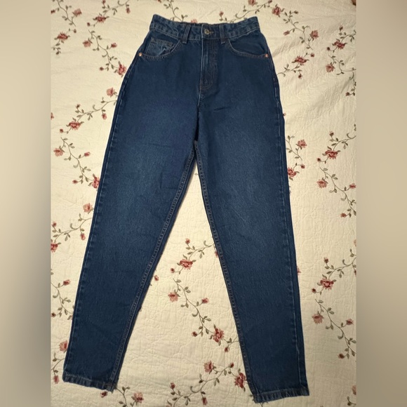 PrettyLittleThing High Rise Dark Blue Jeans - Picture 1 of 5